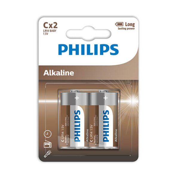 PHILIPS - BATERIE ALKALICZNE C LR14 BLISTER*2