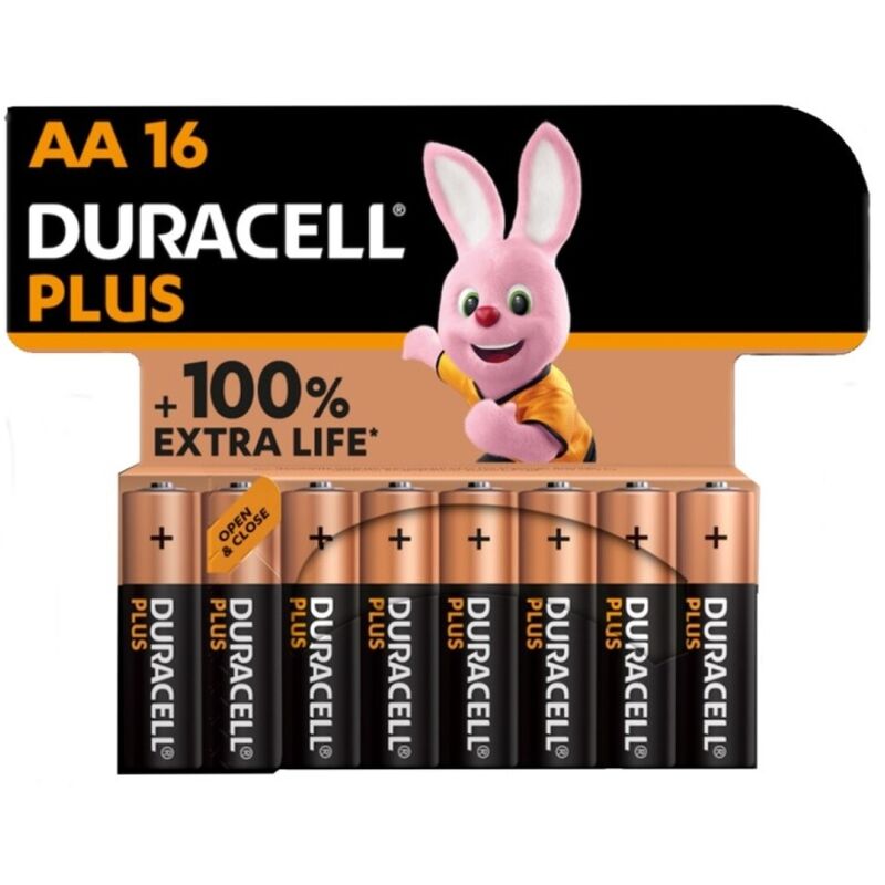 DURACELL - PLUS POWER 100 BATERIA ALKALICZNA AA LR6 16 SZTUK