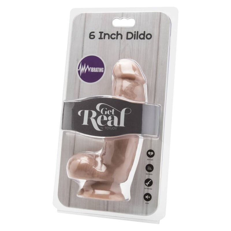 GET REAL - DILDO 12 CM Z KULKAMI WIBRATOR SKÓRA