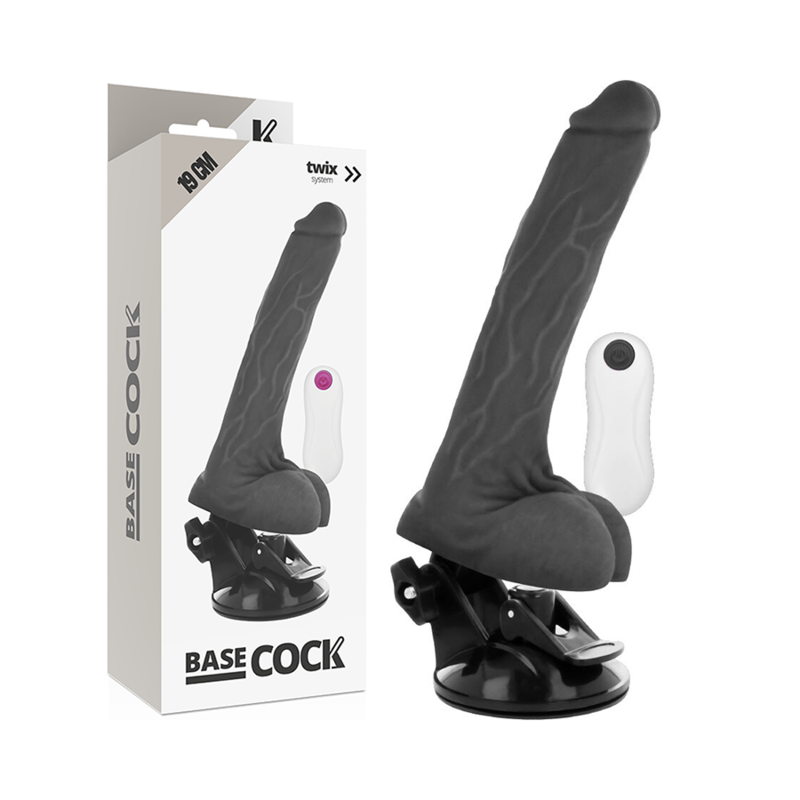 BASECOCK - REALISTYCZNY WIBRATOR Z PILOTEM FLESH 19 CM -O- 4 CM