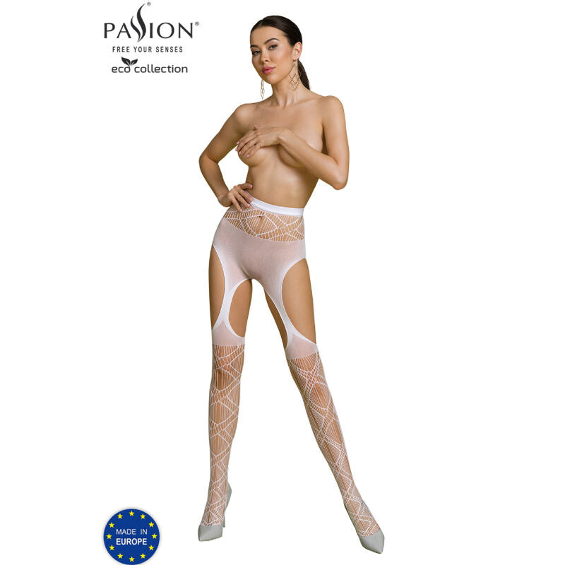 PASSION - KOLEKCJA ECO BODYSTOCKING ECO S005 BIAŁY