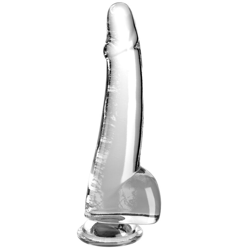 KING COCK - PRZEŹROCZYSTY DILDO Z JĄDRAMI 19 CM PRZEŹROCZYSTY