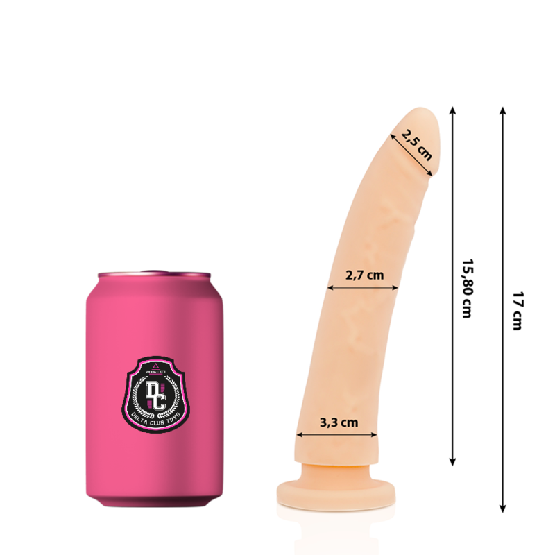 DELTA CLUB - ZABAWKI DILDO NATURALNY SILIKON MEDYCZNY 17 CM -O- 3 CM