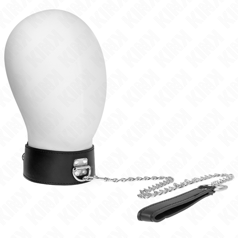 KINK - NASZYJNIK Z PASKIEM 65 CM Z SZEROKIM CZARNYM PASKIEM REGULOWANYM 33,5-41 CM X 5 CM