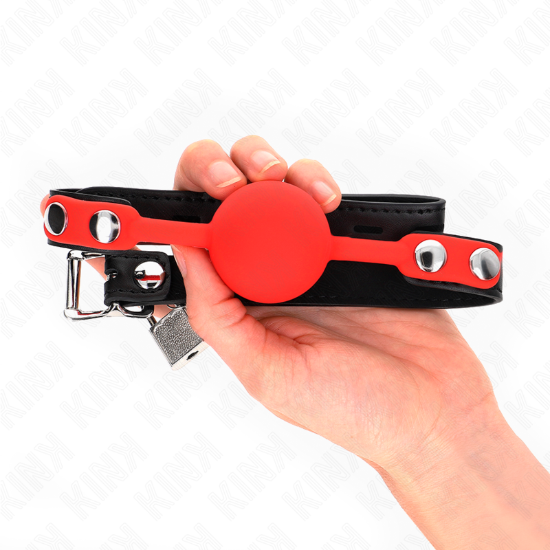 KINK - KULKA SILIKONOWA 4 CM KNEBEL Z ZAMKIEM 60 x 2 CM