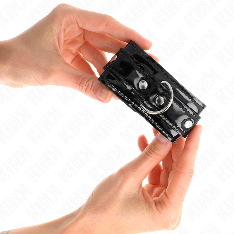 KINK - BŁYSZCZĄCE NEOPRENOWE MANKIETY NA NADGARSTEKI REGULOWANE 17-24 CM X 4,5 CM