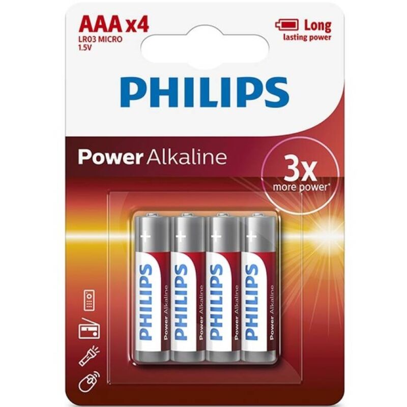 PHILIPS - BATERIA ALKALICZNA AAA LR03 BLISTER*4