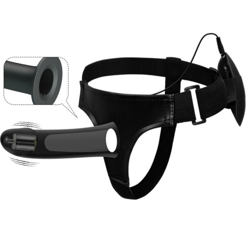 PRETTY LOVE - VITO STRAP ON Z DILDO W FORMIE PUSTEJ I WIBRACJĄ 17,3 CM