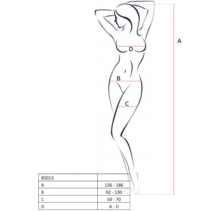 PASSION - KOBIETA BS013 CZERWONE BODYSTOCKING ROZMIAR JEDNORAZOWY