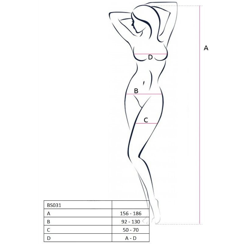 PASSION - KOBIETA BS031 BIAŁY BODYSTOCKING ROZMIAR JEDNORAZOWY