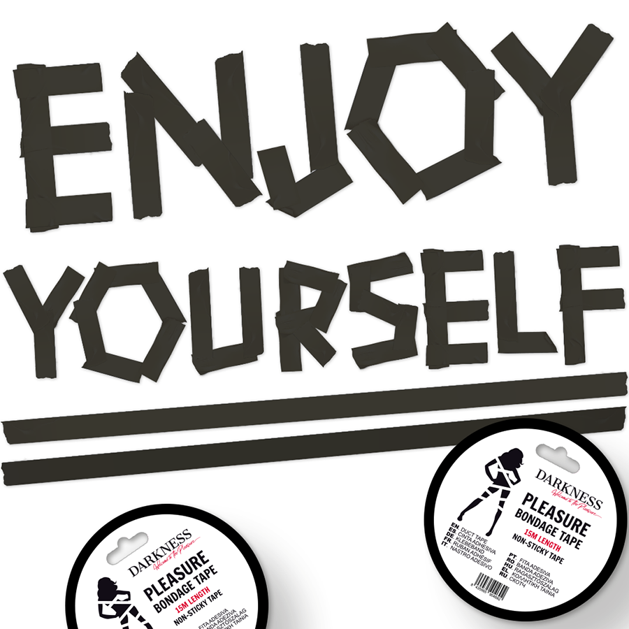 CIEMNOŚĆ - NIELEPKA CZARNA TAŚMA BONDAGE 15M