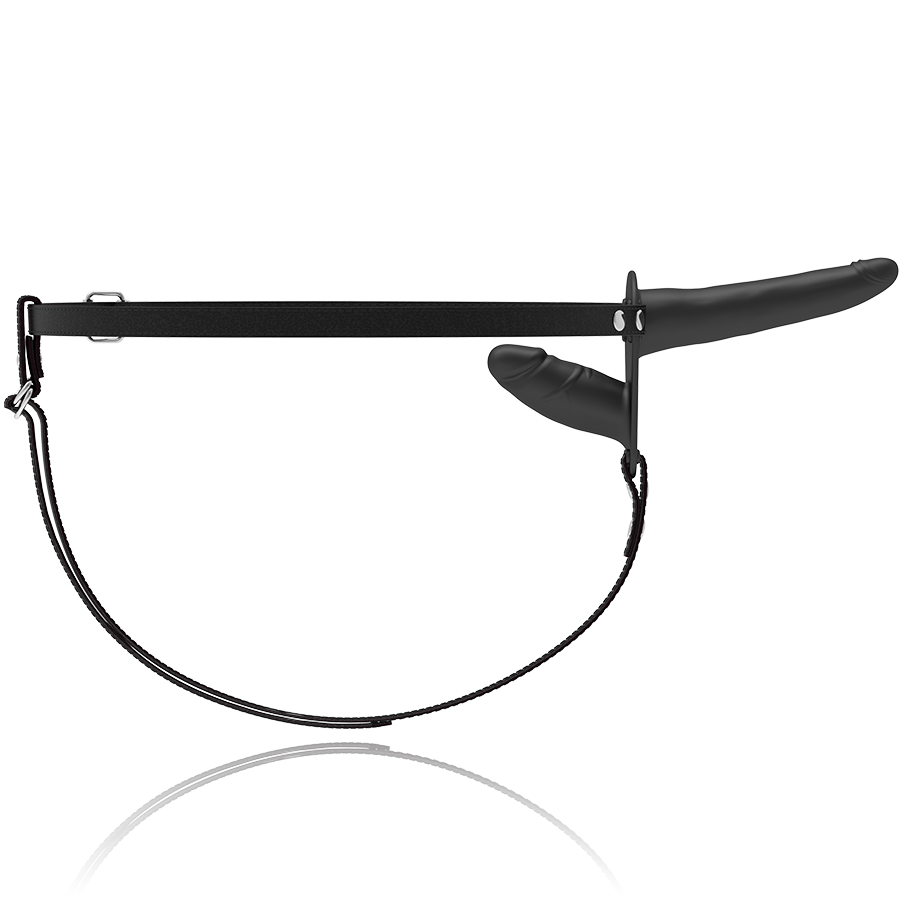 FETYSZYSTYCZNY UPRZĄŻ UMIESZANIA - PODWÓJNA PENETRACJA CZARNY WIBRATOR