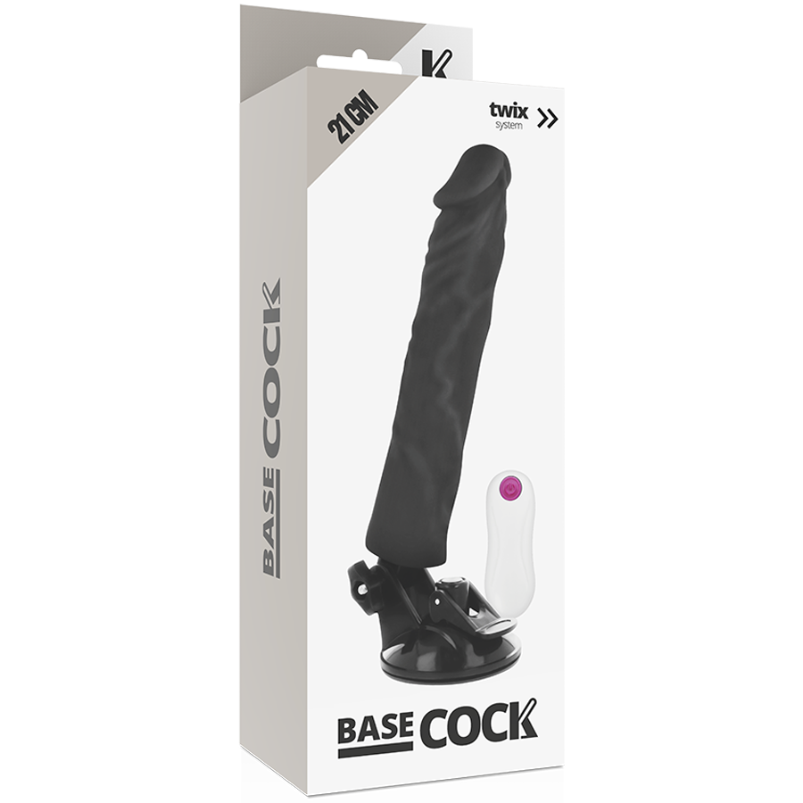 BASECOCK - REALISTYCZNY WIBRATOR Z PILOTEM FLESH 21 CM -O- 4 CM