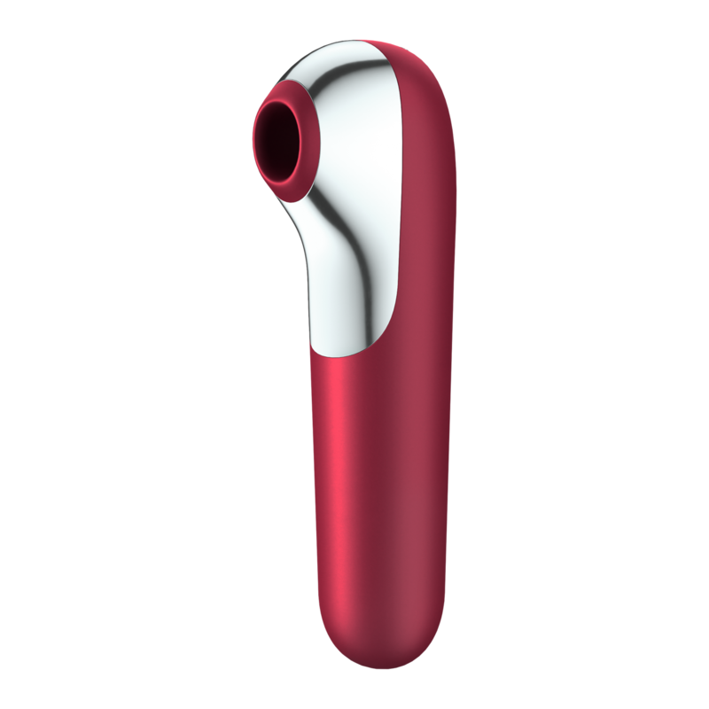 SATISFYER - DUAL LOVE WIBRATOR I SSAK Z PULSUJĄCYM POWIETRZEM CZERWONY