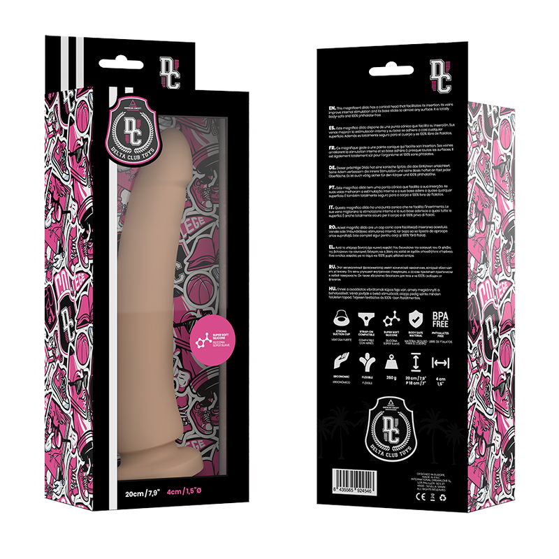 DELTA CLUB - ZABAWKI NATURALNE DILDO SILIKON MEDYCZNY 20 CM -O- 4 CM
