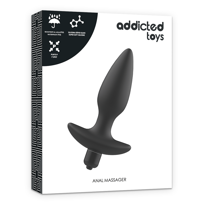 ADDICTED TOYS - MASAŻER PLUG ANALNY Z WIBRACJĄ CZARNY