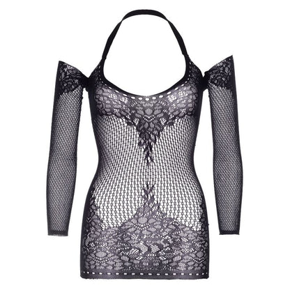 LEG AVENUE - KORONKOWA MINI SUKIENKA Z WIĄZANIEM HALTER, ROZMIAR JEDNORAZOWY