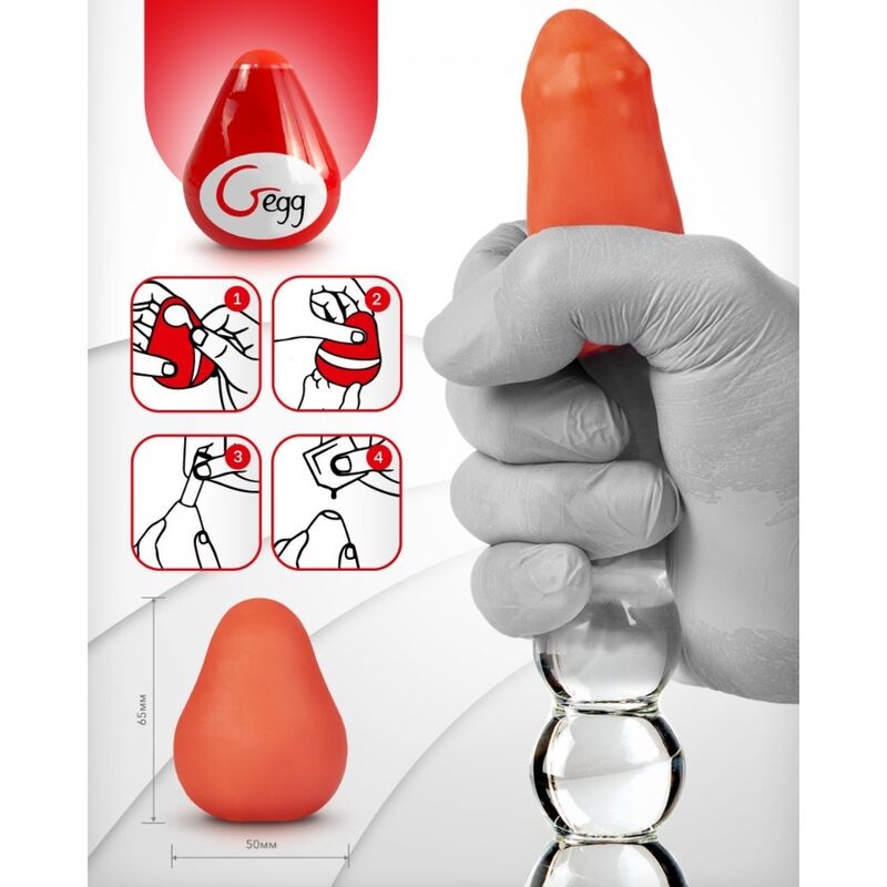 G-VIBE - WIELOKROTNEGO UŻYTKU TEKSTUROWANY MASTURBATOR EGG RED