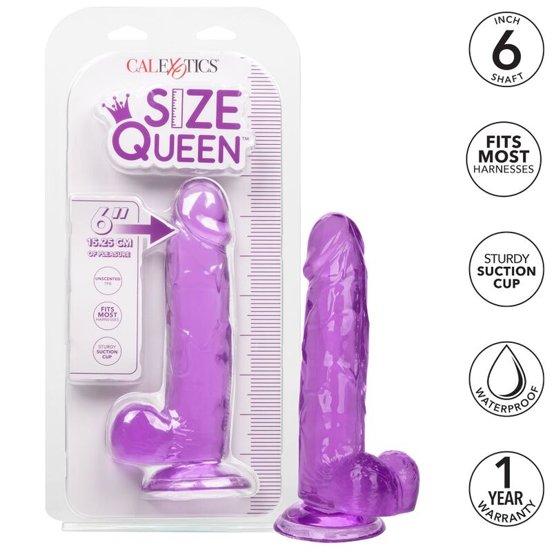 CALEXOTICS - ROZMIAR QUEEN DILDO FIOLETOWY 15,3 CM