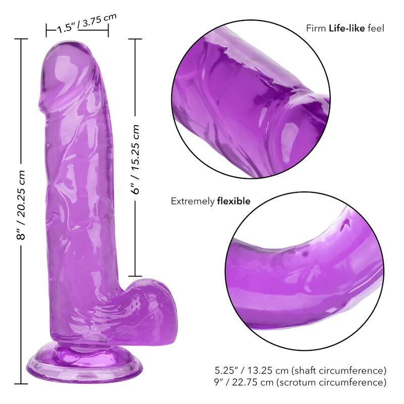 CALEXOTICS - ROZMIAR QUEEN DILDO FIOLETOWY 15,3 CM
