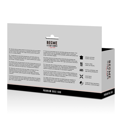 BEGME - KNEBEL KULOWY BLACK EDITION Z WEGAŃSKIEJ SKÓRY