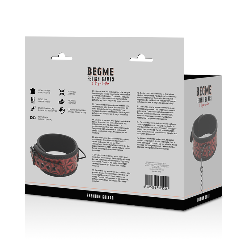 BEGME - RED EDITION PREMIUM OBROŻA Z WEGAŃSKIEJ SKÓRY Z PODSZEWKĄ Z NEOPRENU