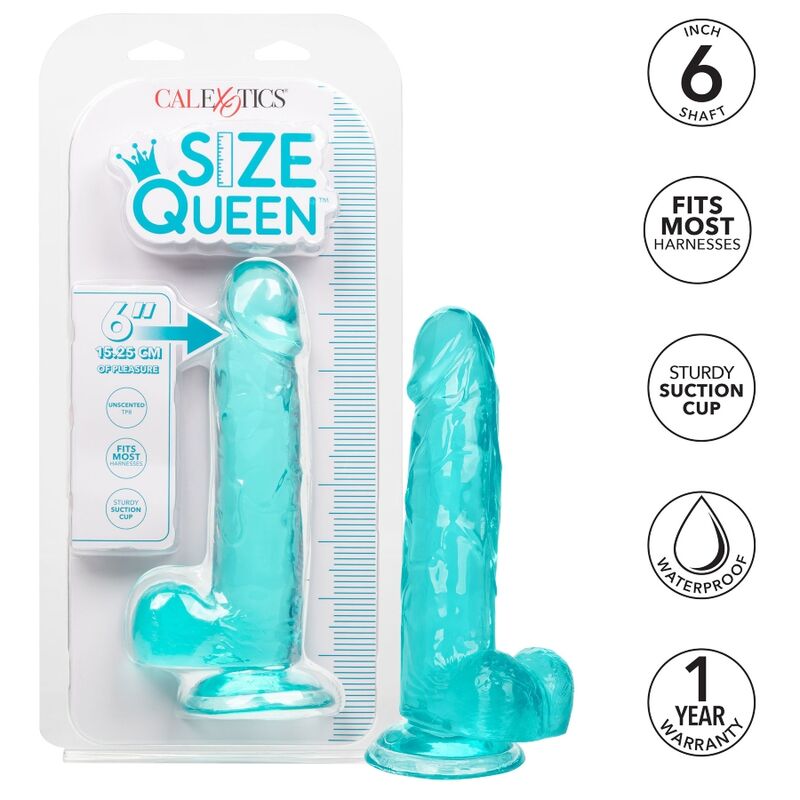 CALEXOTICS - ROZMIAR QUEEN DILDO NIEBIESKI 15,3 CM