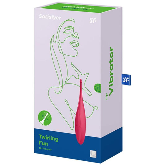 SATISFYER - WIBRATOR Z KOŃCÓWKĄ DO OBROTU, CZERWONY