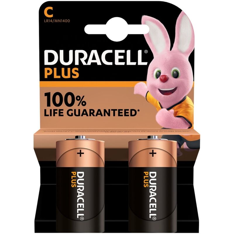 DURACELL - BATERIA PLUS POWER ALCALINA C LR14 2 SZTUKI