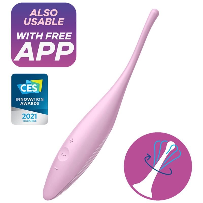 SATISFYER - WIBRATOR Z KOŃCÓWKĄ ŁECHATKI TWIRLING JOY RÓŻOWY