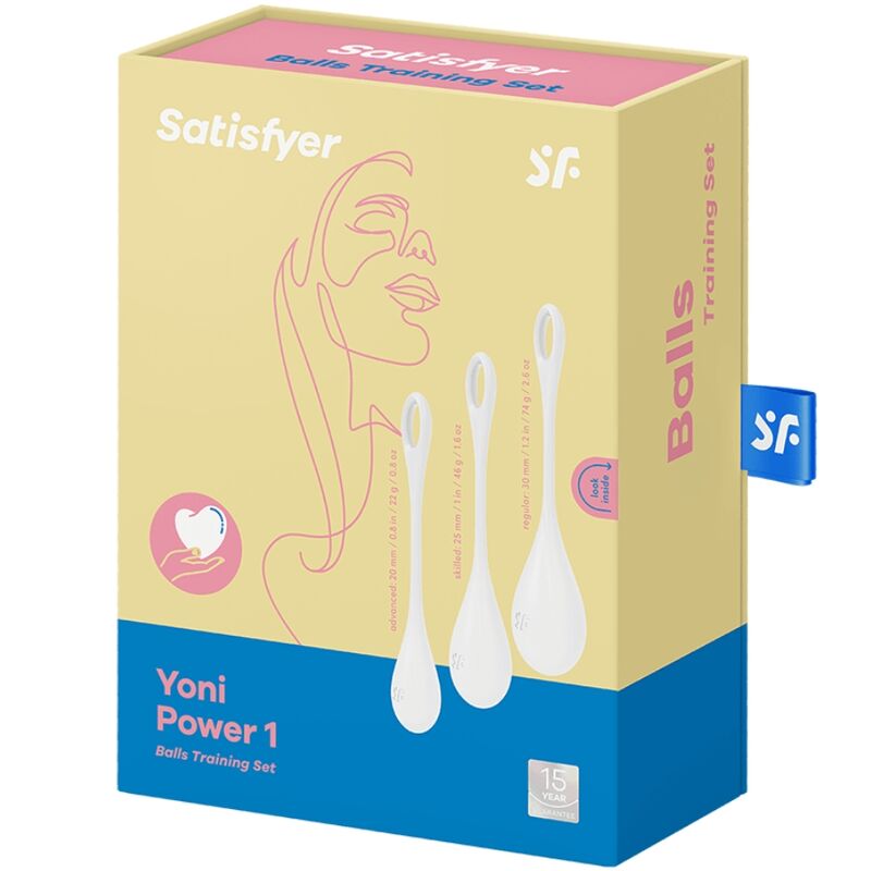 SATISFYER - YONI POWER 1 ZESTAW TRENINGOWY BIAŁY