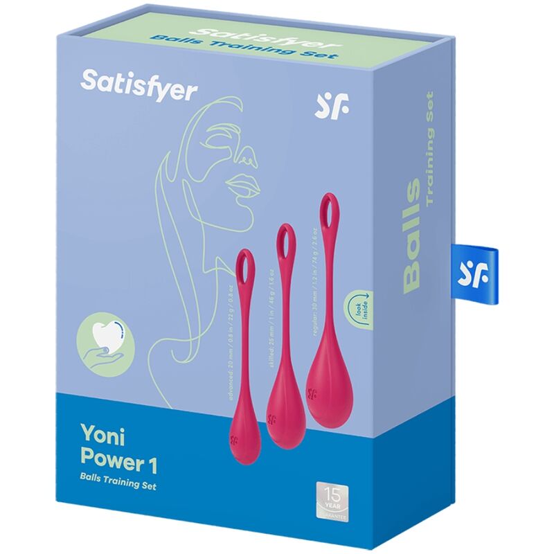 SATISFYER - YONI POWER 1 ZESTAW TRENINGOWY CZERWONY