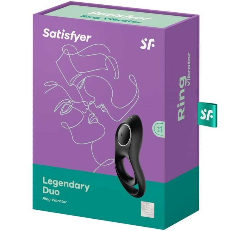 SATISFYER - LEGENDARNY DUO RING WIBRATOR CZARNY
