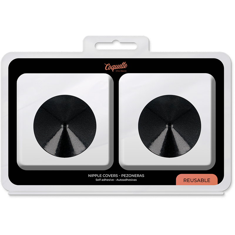 COQUETTE CHIC DESIRE - NAKŁADKI NA SUTKI CZARNE KRĄŻKI