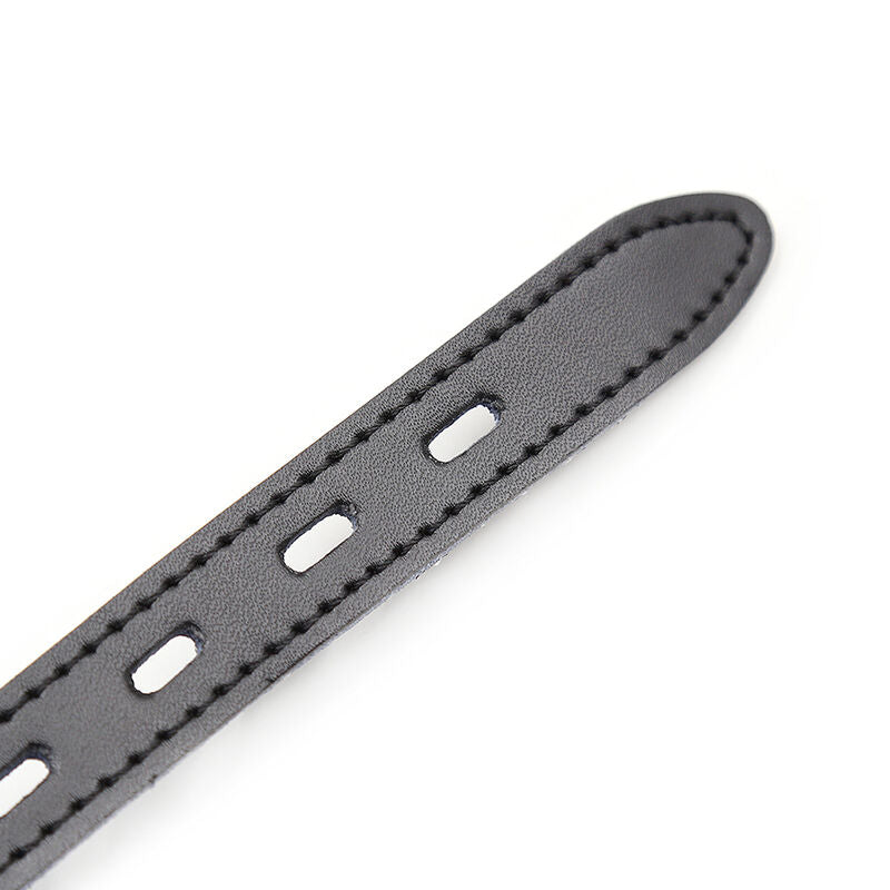 OHMAMA FETISH - KNEBEL SILIKONOWY Z PASKIEM SKÓRZANYM (KŁÓDKA W ZESTAWIE)