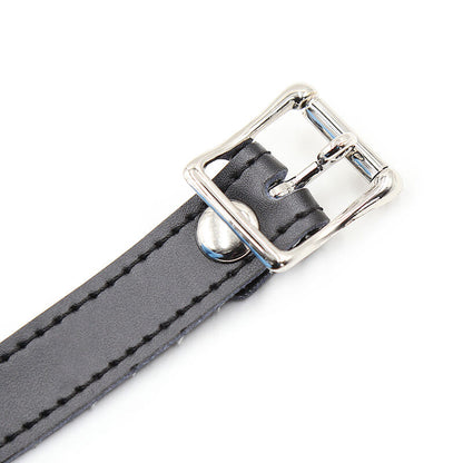 OHMAMA FETISH - KNEBEL SILIKONOWY Z PASKIEM SKÓRZANYM (KŁÓDKA W ZESTAWIE)