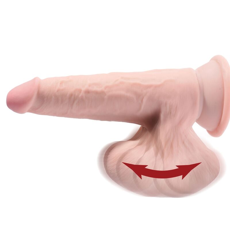 KING COCK - PLUS 3D DILDO HUŚTAWAJĄCE SIĘ JĄDRA 24,5 CM JASNA SKÓRA