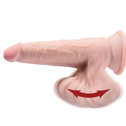 KING COCK - PLUS 3D DILDO HUŚTAWAJĄCE SIĘ JĄDRA 24,5 CM JASNA SKÓRA