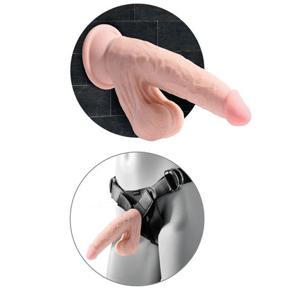 KING COCK - PLUS 3D DILDO HUŚTAWAJĄCE SIĘ JĄDRA 24,5 CM JASNA SKÓRA