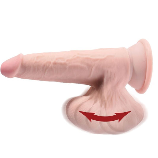 KING COCK - PLUS 3D DILDO HUŚTAWAJĄCE SIĘ JĄDRA 15,2 CM JASNA SKÓRA