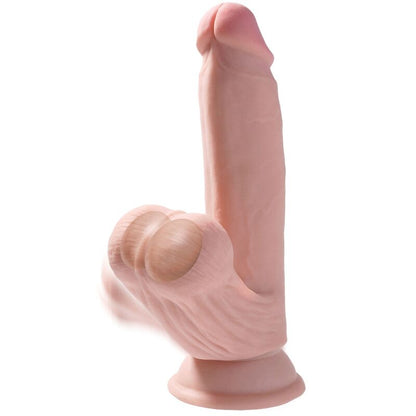 KING COCK - PLUS 3D DILDO HUŚTAWAJĄCE SIĘ JĄDRA 15,2 CM JASNA SKÓRA