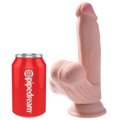 KING COCK - PLUS 3D DILDO HUŚTAWAJĄCE SIĘ JĄDRA 15,2 CM JASNA SKÓRA