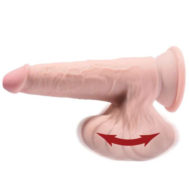 KING COCK - PLUS 3D DILDO HUŚTAWAJĄCE SIĘ JĄDRA 20,3 CM