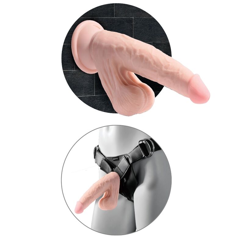 KING COCK - PLUS 3D DILDO HUŚTAWAJĄCE SIĘ JĄDRA 20,3 CM