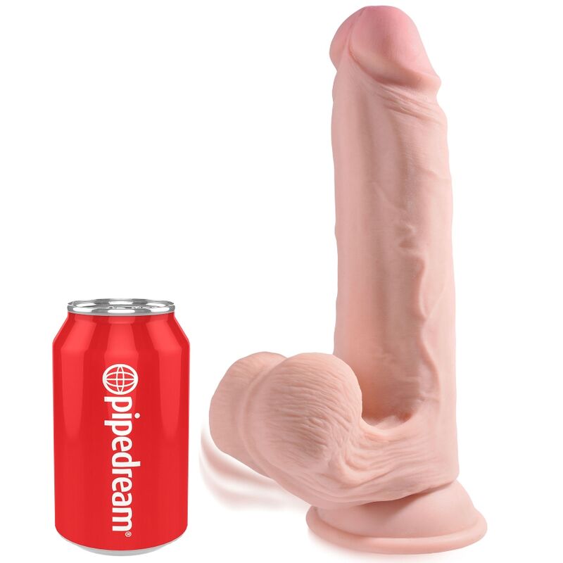 KING COCK - PLUS 3D DILDO HUŚTAWAJĄCE SIĘ JĄDRA 20,3 CM