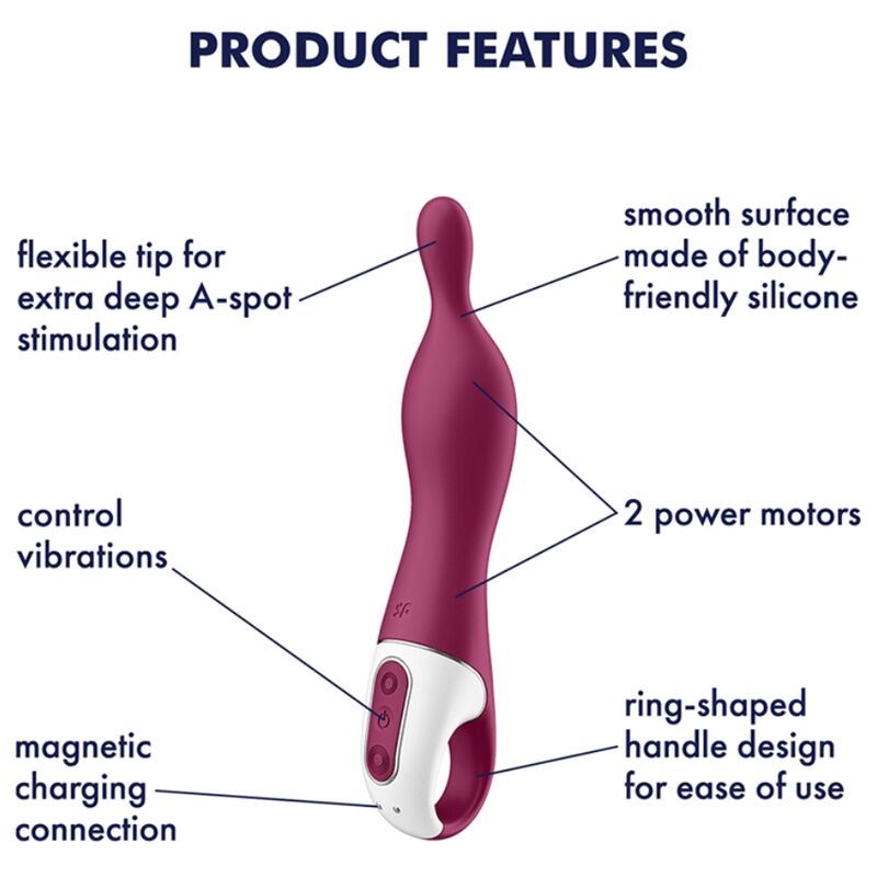 SATISFYER - NIESAMOWITY WIBRATOR Z 1 PUNKTAMI BERRY