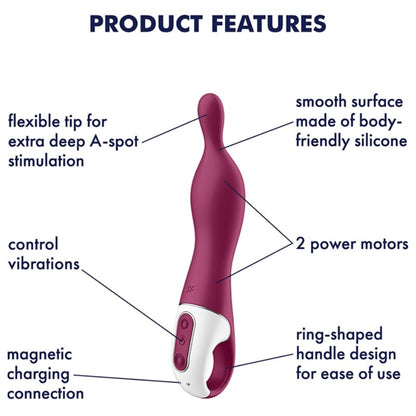 SATISFYER - NIESAMOWITY WIBRATOR Z 1 PUNKTAMI BERRY
