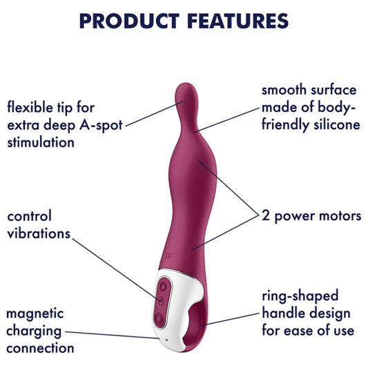 SATISFYER - NIESAMOWITY WIBRATOR Z 1 PUNKTAMI BERRY