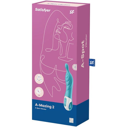 SATISFYER - NIESAMOWITY WIBRATOR Z 2 PUNKTAMI TURKUSOWY
