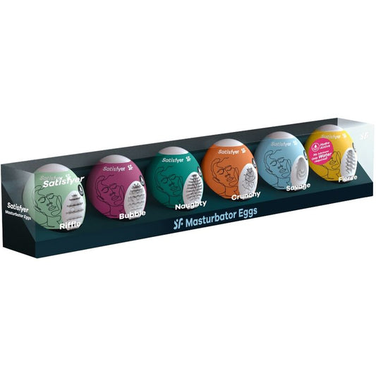 SATISFYER - ZESTAW JAJEK MASTURBATOR 6 SZTUK